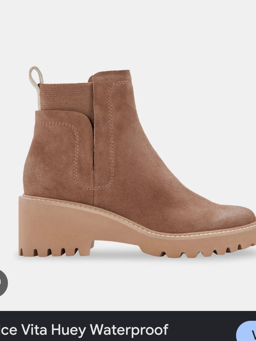 Dolce Vita Brown Suede Chelsea Lug Booties